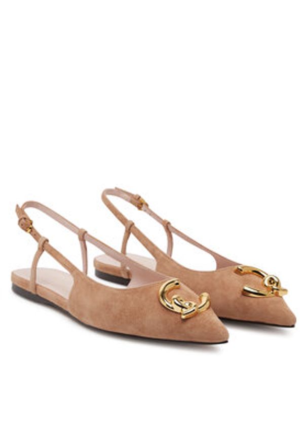 Coccinelle Baleriny E4 SB2 21 02 01 Beżowy. Kolor: beżowy. Materiał: zamsz, skóra