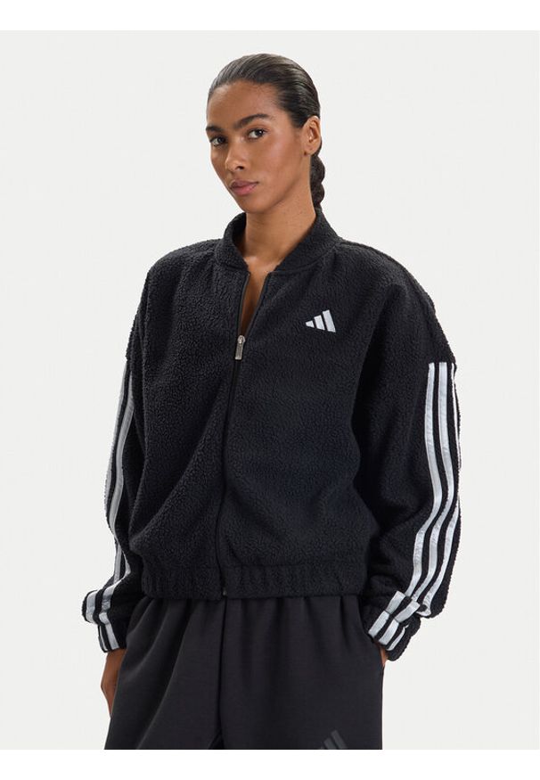 Adidas - adidas Bluza Holiday High Pile JM1891 Czarny Loose Fit. Kolor: czarny. Materiał: syntetyk