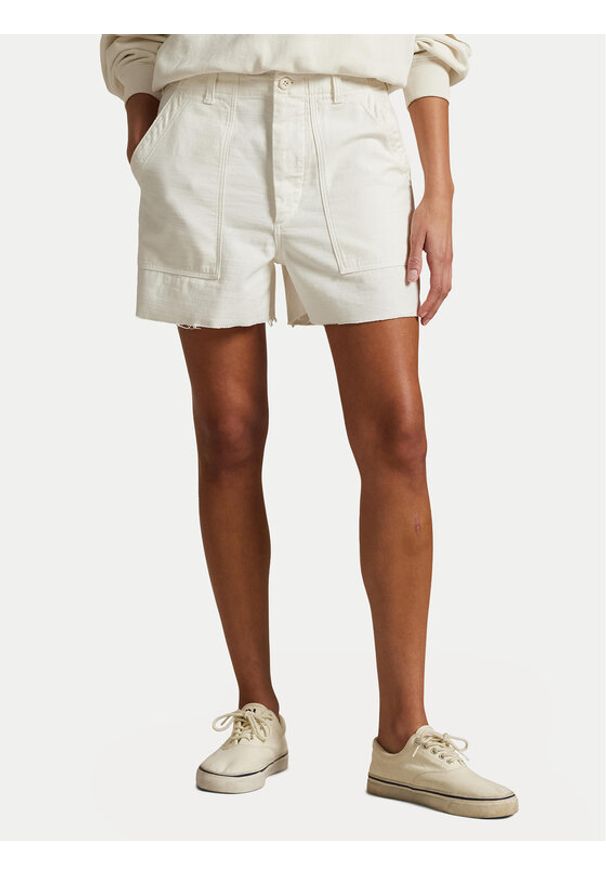 Polo Ralph Lauren Szorty materiałowe 211949934002 Écru Relaxed Fit. Kolor: kremowy. Materiał: bawełna