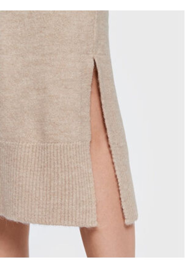 only - ONLY Sukienka dzianinowa Brandie 15214595 Beżowy Regular Fit. Kolor: beżowy. Materiał: syntetyk