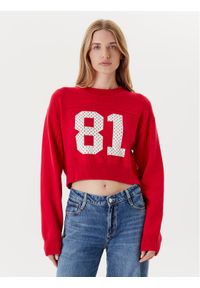 Guess Jeans Sweter W5YR33 Z3HM1 Czerwony Regular Fit. Kolor: czerwony. Materiał: bawełna #1