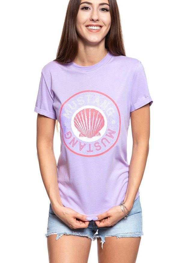 Mustang - MUSTANG T SHIRT DAMSKI Alina C Print 1009475 8076. Wzór: nadruk