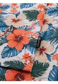 Ombre Clothing - T-shirt męski bawełniany w kwiatowy wzór full print – biały V1 - Rozmiar: XL. Okazja: na co dzień, na spacer. Kolor: biały. Materiał: bawełna. Długość rękawa: krótki rękaw. Długość: krótkie. Wzór: nadruk, kwiaty. Sezon: lato. Styl: wakacyjny, casual, elegancki #6