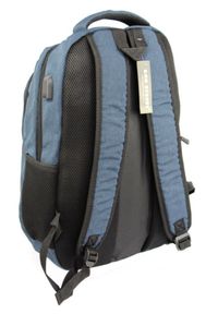 Plecak, Granatowy, Solidny, Port USB, Duży z Kieszonką na Laptopa -BAG STREET. Kolor: niebieski. Materiał: poliester. Styl: street #3
