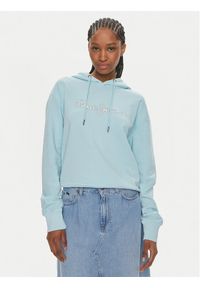 Pepe Jeans Bluza Lana Hoodie PL581440 Niebieski Regular Fit. Kolor: niebieski. Materiał: bawełna