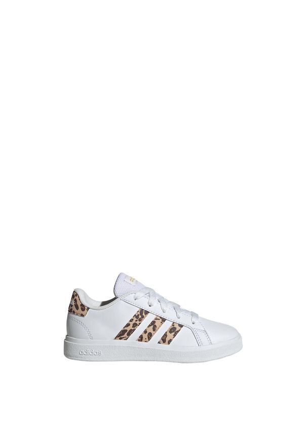 Adidas - Buty Grand Court 2.0 Kids. Zapięcie: pasek. Kolor: biały, wielokolorowy, żółty, beżowy. Materiał: materiał