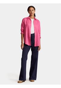 Polo Ralph Lauren Koszula Ls Rx Anw St 211920516014 Różowy Regular Fit. Typ kołnierza: polo. Kolor: różowy. Materiał: len #2