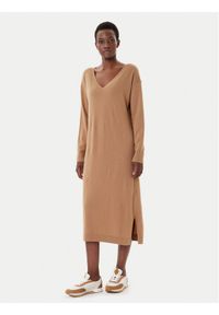 Weekend Max Mara Sukienka dzianinowa Zenith 2525326012 Beżowy Regular Fit. Kolor: beżowy. Materiał: wełna