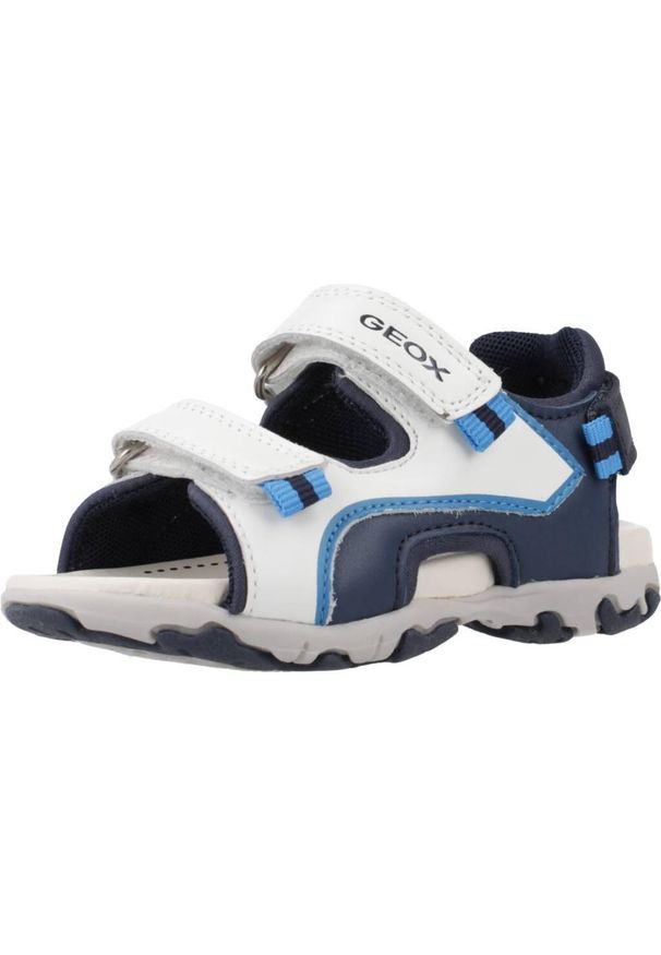 Geox - Sandały GEOX B SANDAL FLAFFEE BOY Biały. Kolor: biały. Materiał: tkanina, skóra. Sezon: lato