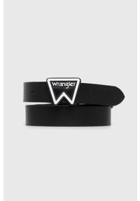 Wrangler pasek skórzany damski kolor czarny. Kolor: czarny. Materiał: skóra #1