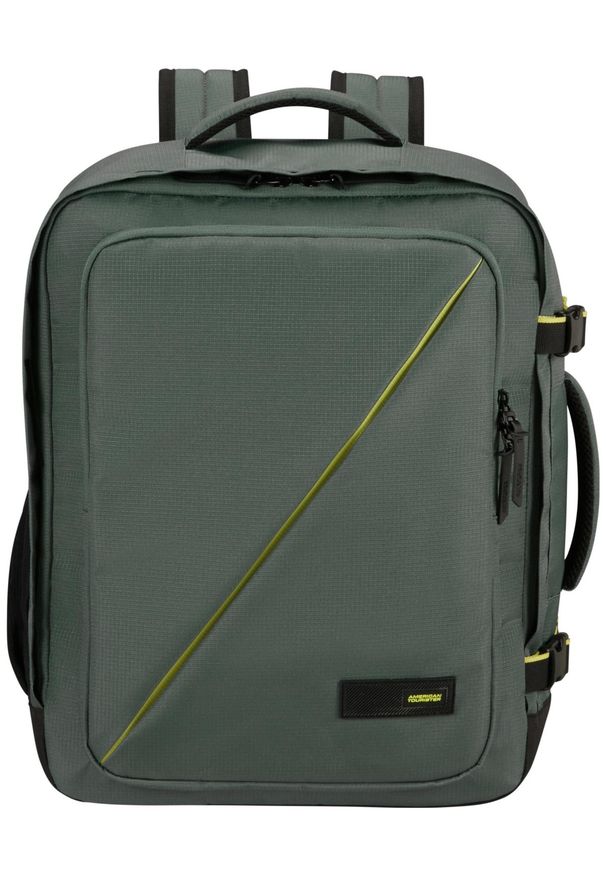 AMERICAN TOURISTER - Plecak American Tourister Take2Cabin M ciemnozielony. Kolor: zielony. Materiał: materiał. Styl: biznesowy, casual, elegancki