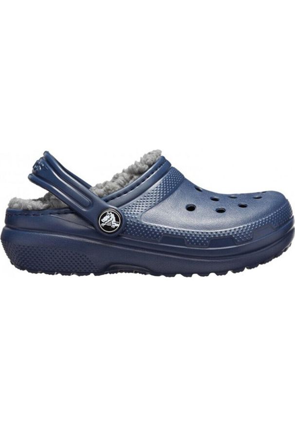 Klapki basenowe chłopięce Crocs Lined Clog. Kolor: niebieski. Styl: sportowy