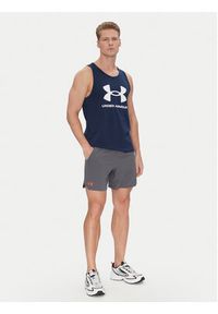 Under Armour Tank top Ua Sportstyle Logo Tank 1382883 Granatowy Loose Fit. Kolor: niebieski. Materiał: bawełna, syntetyk