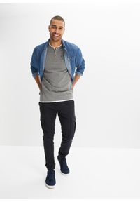 bonprix - T-shirt z dekoltem Henley, krótki rękaw (2 szt.), z czystej bawełny organicznej. Typ kołnierza: typu henley. Kolor: niebieski. Materiał: bawełna. Długość rękawa: krótki rękaw. Długość: krótkie #3