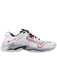 Buty siatkarskie męskie Mizuno Wave Lightning Z8. Zapięcie: sznurówki. Kolor: czarny, wielokolorowy. Materiał: materiał, syntetyk, tkanina. Szerokość cholewki: normalna. Model: Mizuno Wave