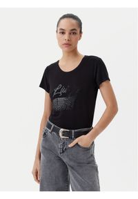 Liu Jo Beachwear T-Shirt VA5157 JS360 Czarny Regular Fit. Kolor: czarny. Materiał: wiskoza #1
