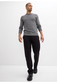 bonprix - Cienki sweter z bawełny z recyklingu. Kolor: szary. Materiał: bawełna. Wzór: aplikacja