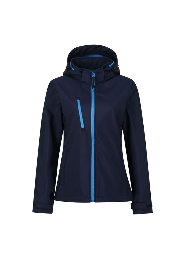 Regatta - Kurtka Damska Venturer 3 Layer Hooded Soft Shell Jacket. Kolor: niebieski