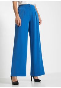 bonprix - Szerokie spodnie. Kolor: niebieski