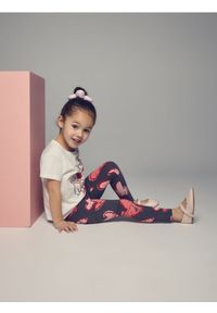 Reserved - Bawełniane legginsy z nadrukiem - ciemnoszary. Kolor: szary. Materiał: bawełna. Wzór: nadruk #1