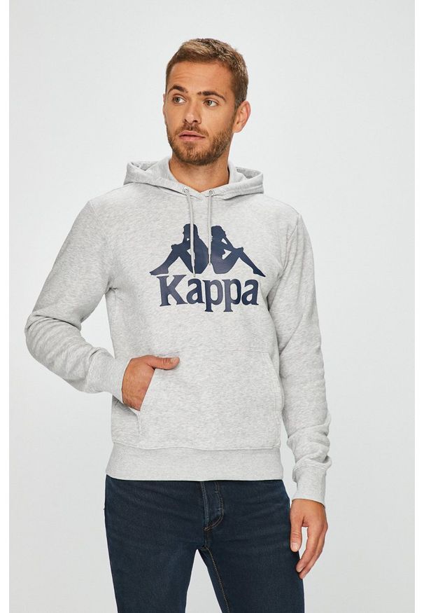 Kappa - Bluza. Okazja: na co dzień. Kolor: szary. Materiał: dzianina. Wzór: nadruk. Styl: casual