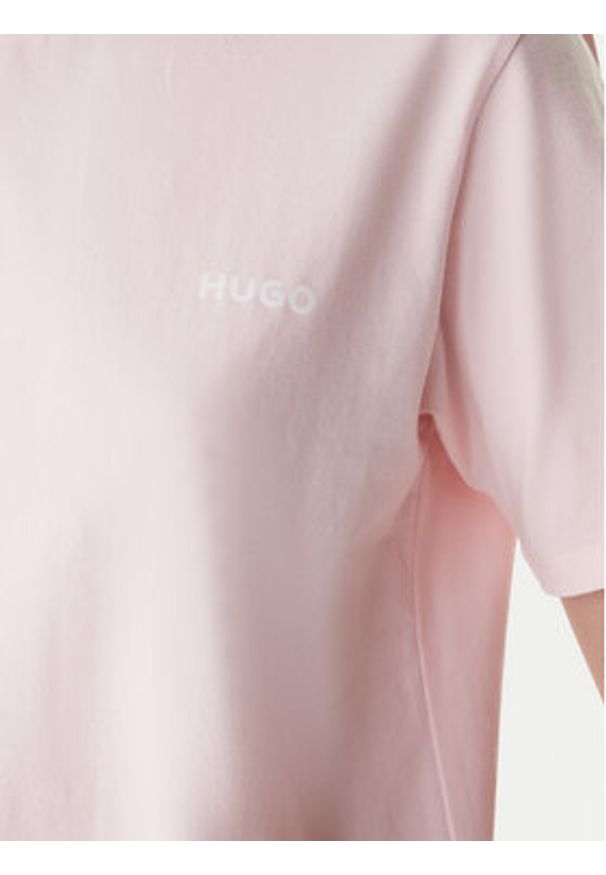 Hugo - HUGO T-Shirt 50555634 Różowy Regular Fit. Kolor: różowy. Materiał: bawełna
