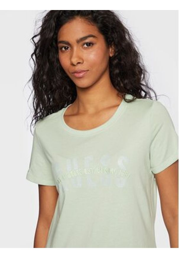 Guess T-Shirt W3RI16 K46D1 Zielony Regular Fit. Kolor: zielony. Materiał: bawełna
