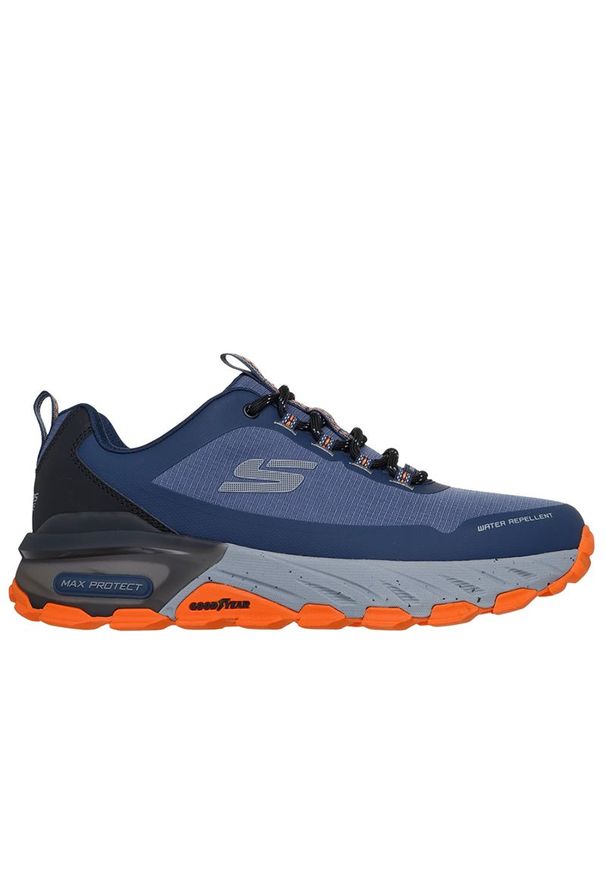 skechers - Buty męskie Skechers Max Protect 237669NVOR - granatowe. Zapięcie: sznurówki. Kolor: niebieski. Materiał: materiał, syntetyk, guma. Szerokość cholewki: normalna. Model: Skechers Sport. Sport: outdoor