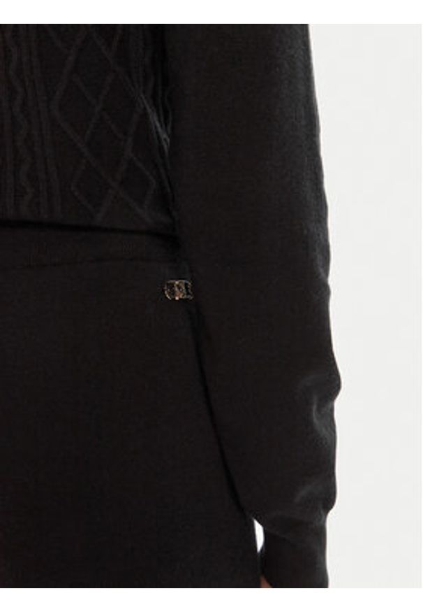 Liu Jo Sport Spodnie dzianinowe TF5041 MS75L Czarny Regular Fit. Kolor: czarny. Materiał: syntetyk