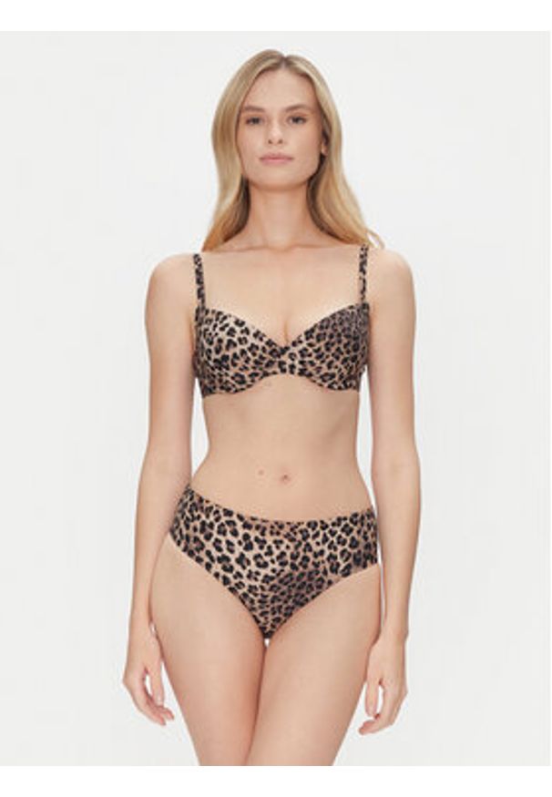 Hunkemöller Góra od bikini Animalia 301859 Brązowy. Kolor: brązowy. Materiał: syntetyk