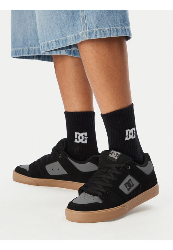 DC Shoes Sneakersy EO Pure DC01782009 Czarny. Kolor: czarny. Materiał: skóra, nubuk