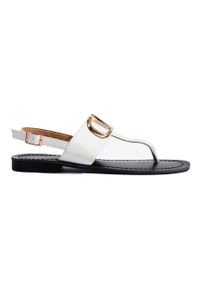 SHELOVET - Damskie sandały japonki białe Shelovet. Kolor: biały #1