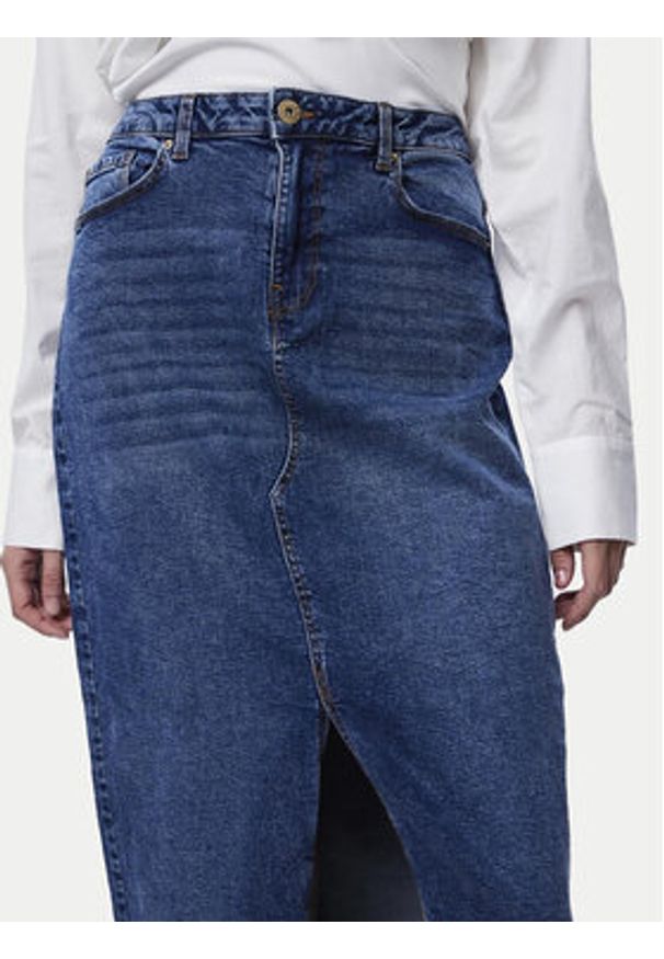 Pieces Spódnica jeansowa Jessie 17150234 Niebieski Regular Fit. Kolor: niebieski. Materiał: bawełna