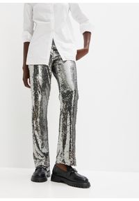 bonprix - Spodnie z cekinami. Kolor: srebrny #1