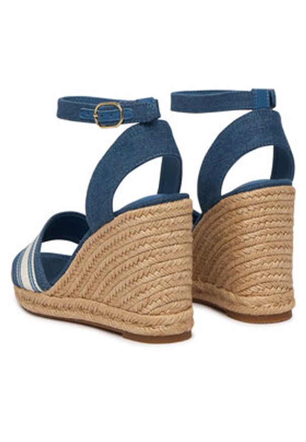 TOMMY HILFIGER - Tommy Hilfiger Espadryle High Wedge Espad Webbing FW0FW09342 Niebieski. Kolor: niebieski. Materiał: materiał