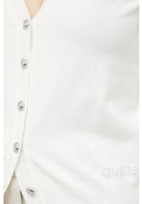 Guess kardigan damski kolor beżowy lekki. Okazja: na co dzień. Kolor: beżowy. Materiał: materiał, dzianina, wiskoza. Długość rękawa: długi rękaw. Długość: długie. Styl: casual #4