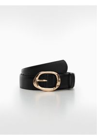 mango - Pasek Damski Mango. Kolor: czarny. Materiał: skóra #1