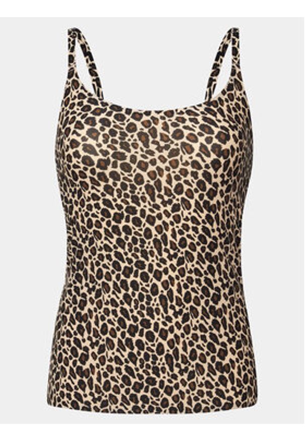 Chantelle Top Soft Stretch C11DI2 Brązowy. Kolor: brązowy. Materiał: syntetyk