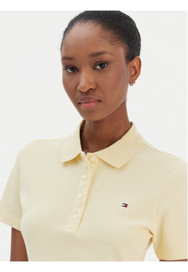 TOMMY HILFIGER - Tommy Hilfiger Polo 1985 WW0WW43225 Żółty Slim Fit. Typ kołnierza: polo. Kolor: żółty. Materiał: bawełna