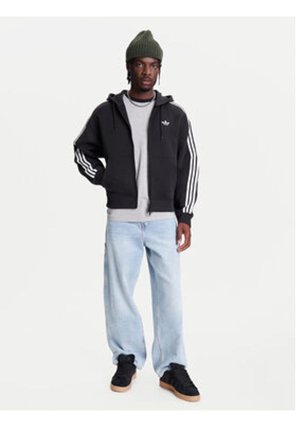 Adidas - adidas Bluza adicolor Spacer JX1507 Czarny Loose Fit. Okazja: na spacer. Kolor: czarny. Materiał: syntetyk, bawełna