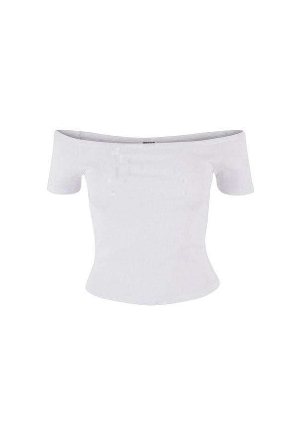 Urban Classics - Damski/żebrowany Organiczny Top Na Ramiączkach. Kolor: biały. Długość rękawa: na ramiączkach. Sport: turystyka piesza