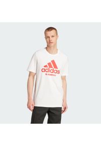 Adidas - Koszulka Benfica Seasonal Graphic. Kolor: czerwony, biały, wielokolorowy. Materiał: bawełna. Sport: piłka nożna