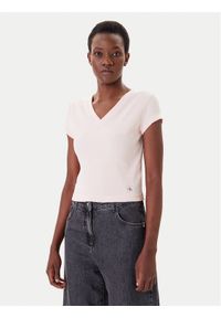 Calvin Klein Jeans T-Shirt LV047C910G Różowy Regular Fit. Kolor: różowy. Materiał: bawełna