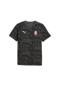 Puma - Męska koszulka AC Milan FtblCulture z nadrukiem na całej powierzchni PUMA. Kolor: czerwony, wielokolorowy, czarny. Wzór: nadruk. Sport: piłka nożna
