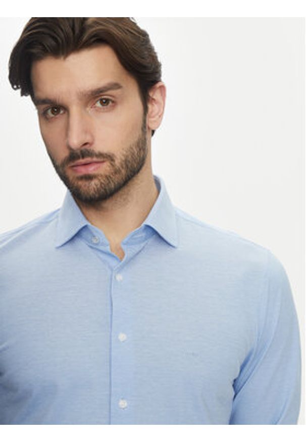 Michael Kors Koszula MD0MD91392 Błękitny Slim Fit. Kolor: niebieski. Materiał: bawełna