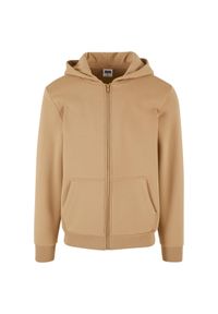 Bluza z kapturem i zamkiem błyskawicznym Urban Classics Cozy. Typ kołnierza: kaptur. Kolor: beżowy. Materiał: poliester, bawełna #1