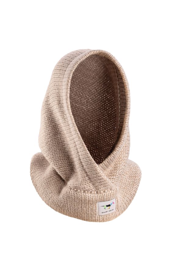 Balaclava Komin jeździecki GALOP WEAR wełna merino z bawełną. Kolor: brązowy. Materiał: wełna, bawełna. Styl: casual, sportowy