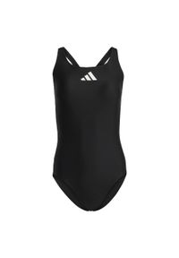 Adidas - Kostium kąpielowy damski adidas 3 Bar Logo Swimsuit. Kolor: biały, wielokolorowy, czarny