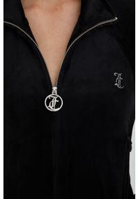 Juicy Couture bluza damska kolor czarny z aplikacją. Kolor: czarny. Długość rękawa: raglanowy rękaw. Wzór: aplikacja #5