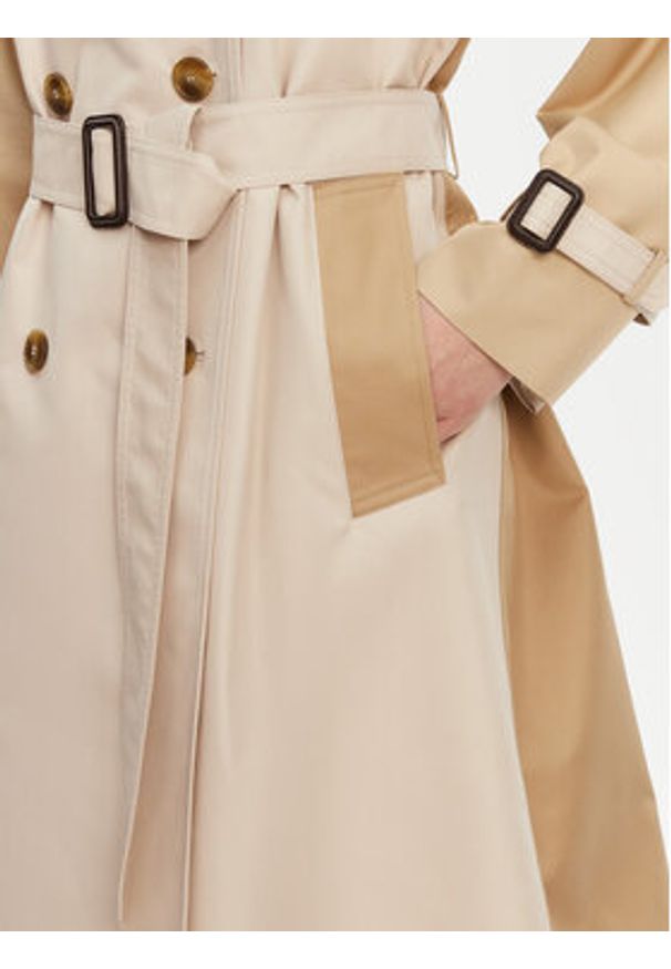Weekend Max Mara Trencz Canasta 2515021011 Beżowy Regular Fit. Kolor: beżowy. Materiał: syntetyk